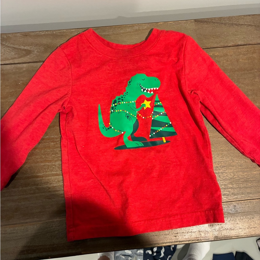 Red Christmas shirt dinosaur 18 month t